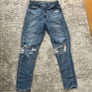 American Eagle Outfitters Women's Distressed Skinny Jeans - Blue Wash